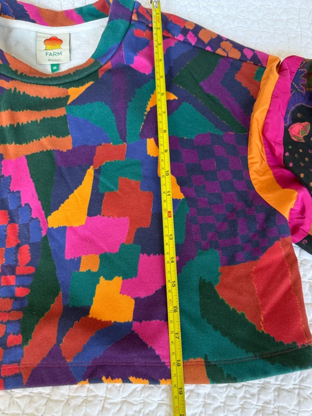 FARM Rio Patchwork Cropped Sweatshirt - Multicolor - Picture 9 of 12